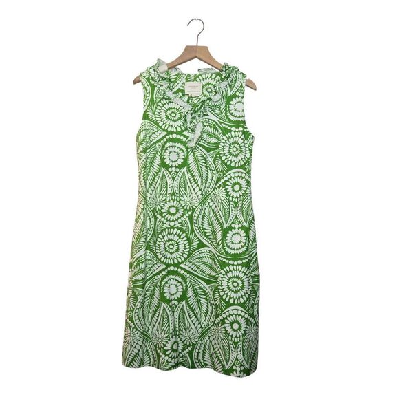 Kate Spade Bonnie Sugar Green White Floral Dress Sleeveless Vacation Summer Spri - Picture 1 of 6